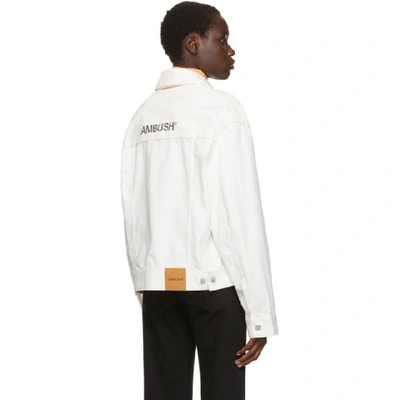 Shop Ambush White Denim Logo-stamped Jacket