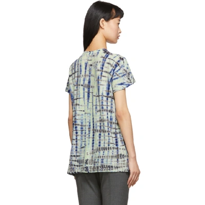 Shop Proenza Schouler Green And Blue Tie-dye Short Sleeve T-shirt In 10568 Limec