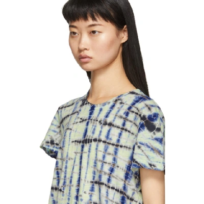 Shop Proenza Schouler Green And Blue Tie-dye Short Sleeve T-shirt In 10568 Limec