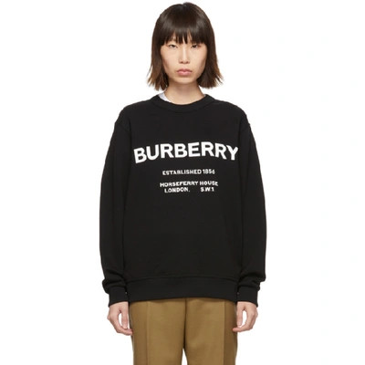 Shop Burberry Black Logo Sweatshirt In Antique