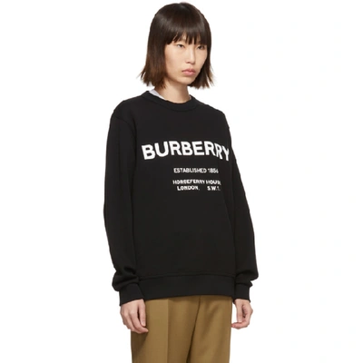 Shop Burberry Black Logo Sweatshirt In Antique