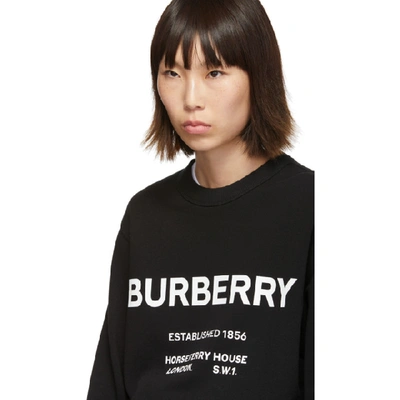 Shop Burberry Black Logo Sweatshirt In Antique