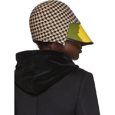 Shop Gucci Beige And Black Felt Visor Hat In 9775 Beige