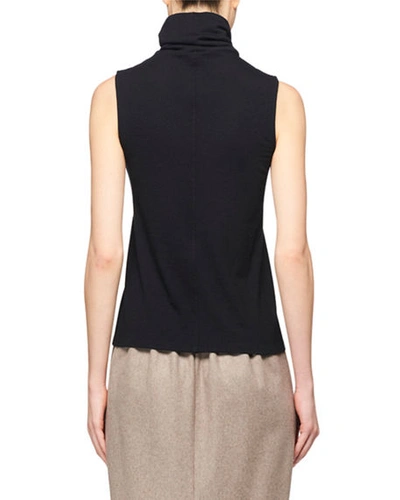 Shop The Row Clovis Sleeveless Cashmere Turtleneck Sweater In Black