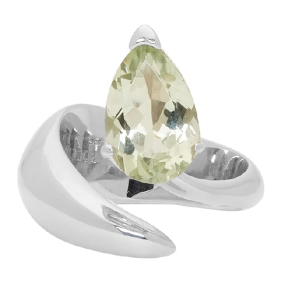 Shop Alan Crocetti Ssense Exclusive Silver And Green Amethyst Alien Ring