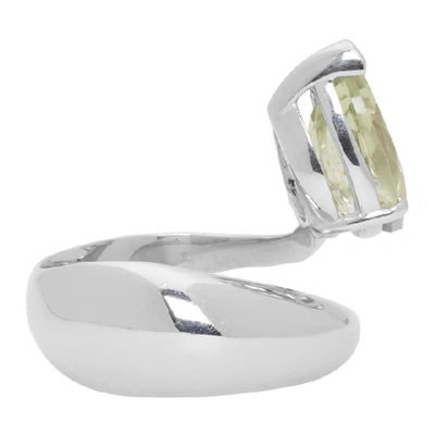 ALAN CROCETTI SSENSE 独家发售银色 AND 绿色 ALIEN 绿紫晶戒指