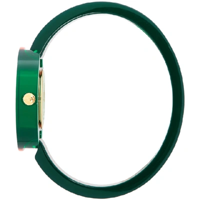 Shop Gucci Red & Green Vintage Web Watch In 8460 Green