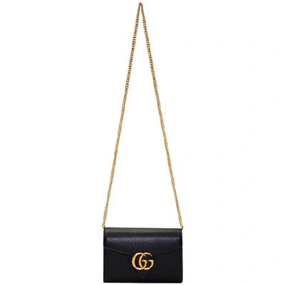 Shop Gucci Black Gg Marmont Cellarius Wallet Bag In 1000 Nero