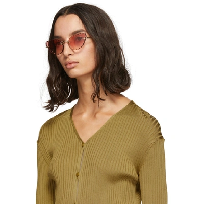 Shop Chloé Chloe Gold And Pink Rosie Sunglasses In 823 Gold/co