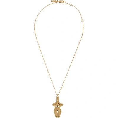 Shop Chloé Chloe Gold Femininities Necklace In 9da Gold