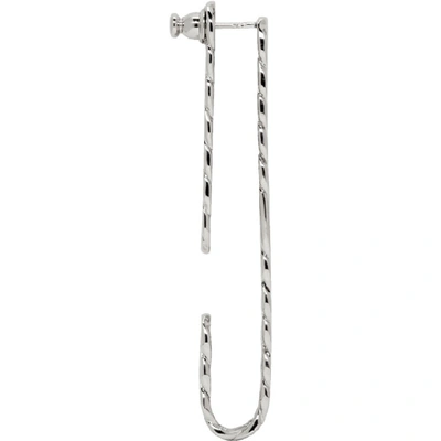 Shop Maison Margiela Silver Chain Ear Cuffs In 951 Palladi