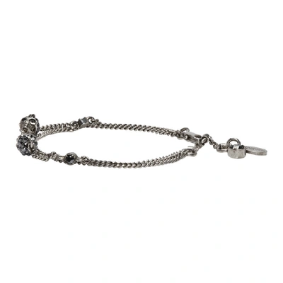 Shop Alexander Mcqueen Gunmetal Multi Chain Bracelet In 1177 0446