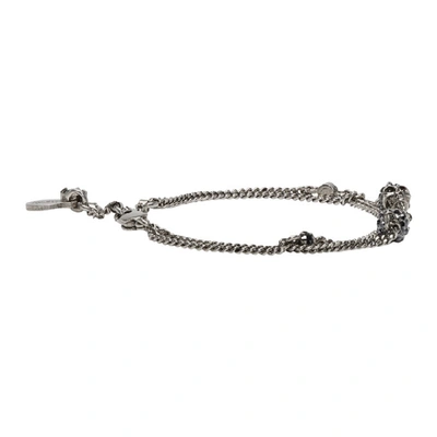 Shop Alexander Mcqueen Gunmetal Multi Chain Bracelet In 1177 0446