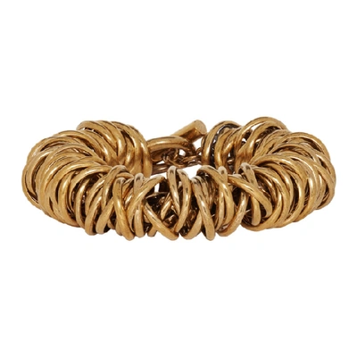 Shop Balenciaga Gold Multiring Bracelet In 0604 Gold