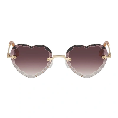 Shop Chloé Chloe Purple Rosie Sunglasses In 840 Wine