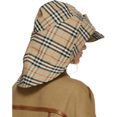 Shop Burberry Beige Vintage Check Rain Hat In Archive Bei
