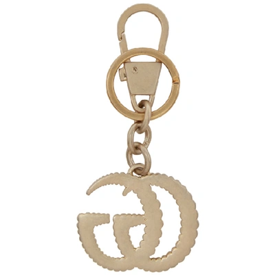 Shop Gucci Gold Rib Gg Keychain In 8056 Gold
