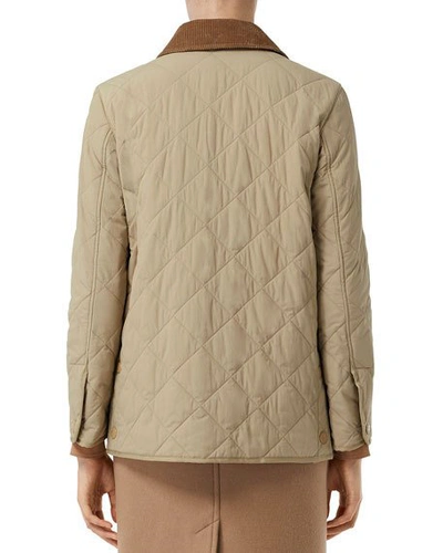Shop Burberry Cotswold Quilted Barn Jacket, Beige