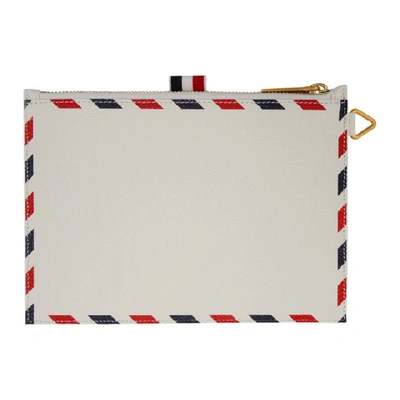 Shop Thom Browne White Large Airmail Coin Purse In 100 White