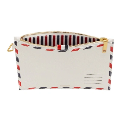 Shop Thom Browne White Large Airmail Coin Purse In 100 White