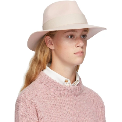 Shop Maison Michel Pink Felt Rico Hat In Baby Pink
