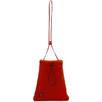 Shop Off-white Red Sherpa Shoelace Pouch