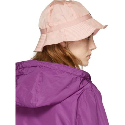 Shop Moncler Pink Logo Bucket Hat In 500 Pink
