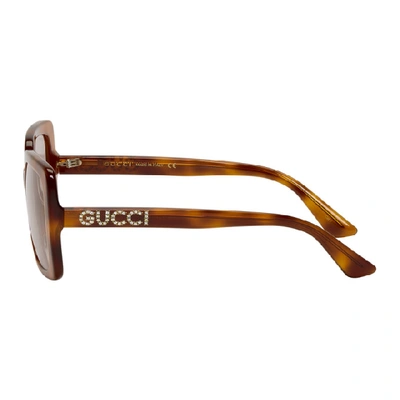 Shop Gucci Tortoiseshell Feminine Chic Sunglasses
