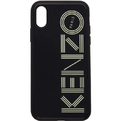 Shop Kenzo Black Glow-in-the-dark Logo Iphone X/xs Case In 99 Black