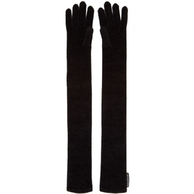 Shop Alexander Wang Black Chenille Evening Gloves In 001 Black