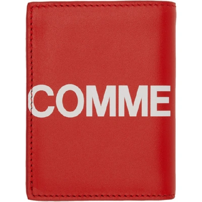 Shop Comme Des Garçons Red Huge Logo Card Holder