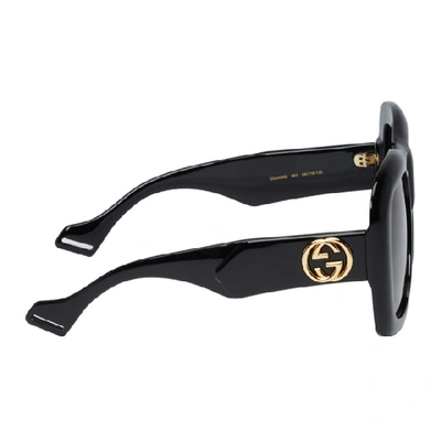 Shop Gucci Black Oversized Square Sunglasses In 001 Black