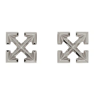 Shop Off-white Silver Small Arrows Earrings