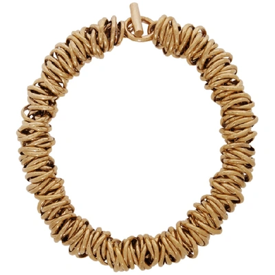Shop Balenciaga Gold Multiring Necklace In 0604 Gold