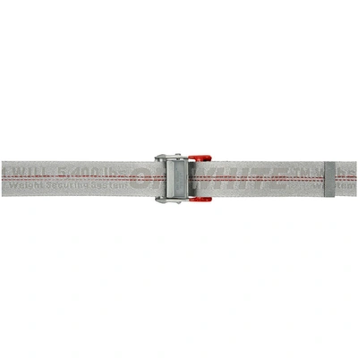 Shop Off-white Silver Industrial Belt In 0600 Ltgrey