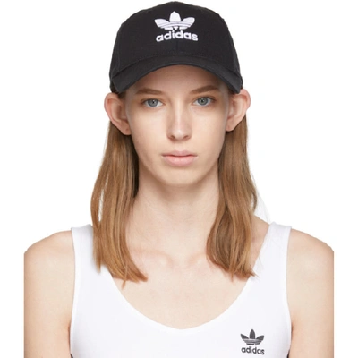 Shop Adidas Originals Black Trefoil Logo Cap