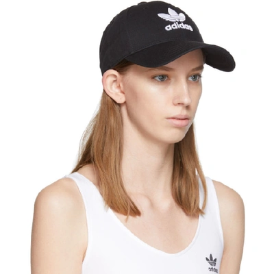 Shop Adidas Originals Black Trefoil Logo Cap