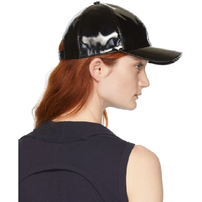 Shop Versace Black Vinyl Medusa Cap In I1008 Black