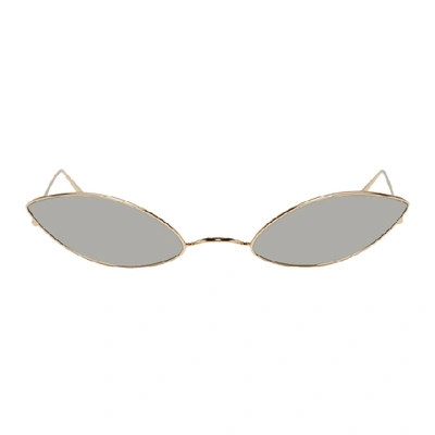 Shop Acne Studios Gold Astaria Sunglasses In Gold/silver