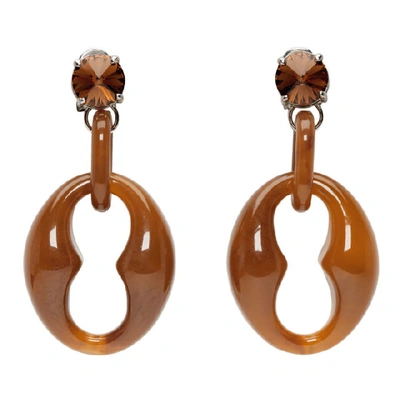 Shop Prada Brown Chunky Earrings In F0xsz Camel