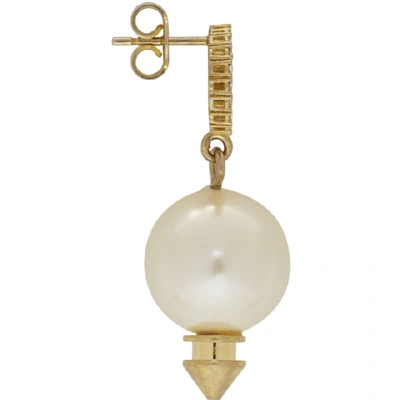 Shop Gucci Gold Gg Pearl Earrings In 8516 Pearl