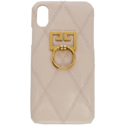 Shop Givenchy Pink Quilted Gv3 Iphone X Case In 680 Pale