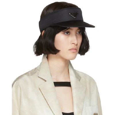 Shop Prada Black Nylon Visor