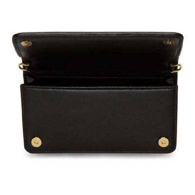 Shop Miu Miu Black Velvet Matelassé Wallet Chain Bag