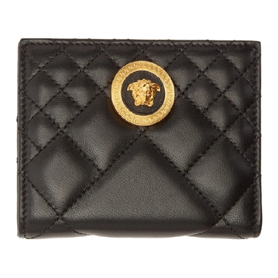 Shop Versace Black Quilted Medusa Wallet In K41ot Black