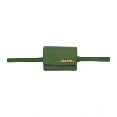 Le Bello Textured leather Belt Bag In Dark Green