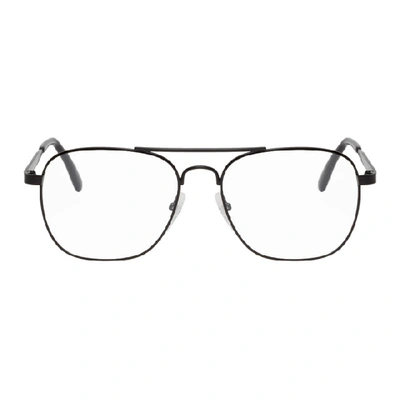 Shop Balenciaga Black Classic Aviator Glasses In 001 Shinyb