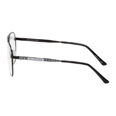 Shop Balenciaga Black Classic Aviator Glasses In 001 Shinyb