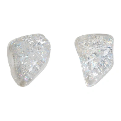 Shop Balenciaga Transparent Rock Earrings In 8198 Cystal