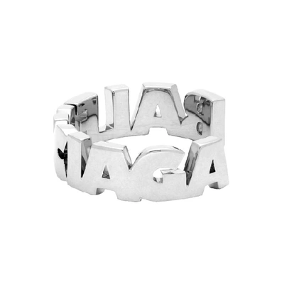 Shop Balenciaga Silver Typo Bracelet In 0668 Pallad